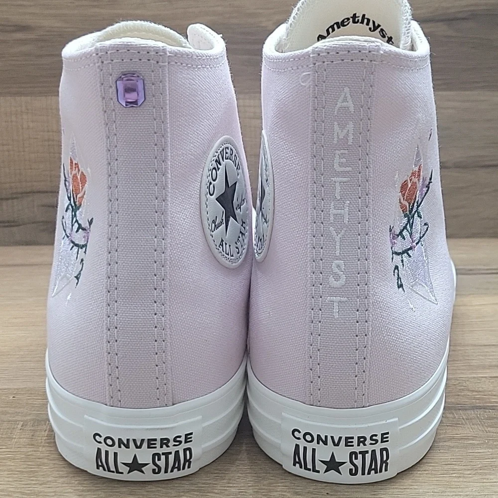 Converse Pink and White High-Top Sneakers Size 8.5 Womens.